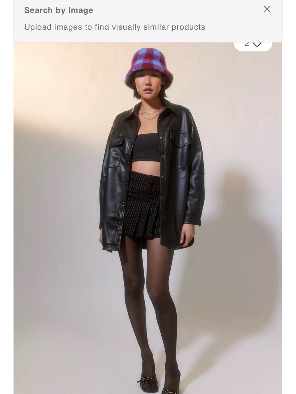 Apparis Black Faux Leather Shacket Jacket
